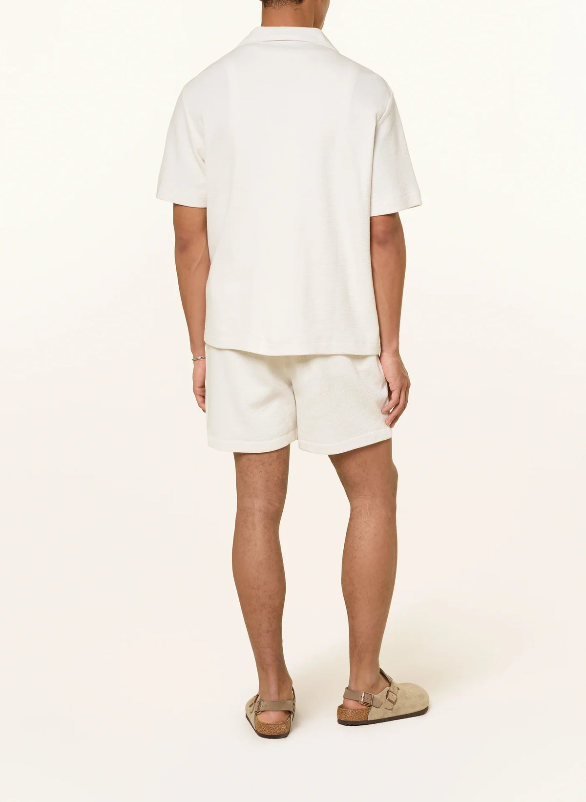 Conjunto Branco Waffle Camisa e Calção Calvin Klein