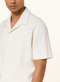 Camisa Malha Waffle de Manga Curta Creme Calvin Klein