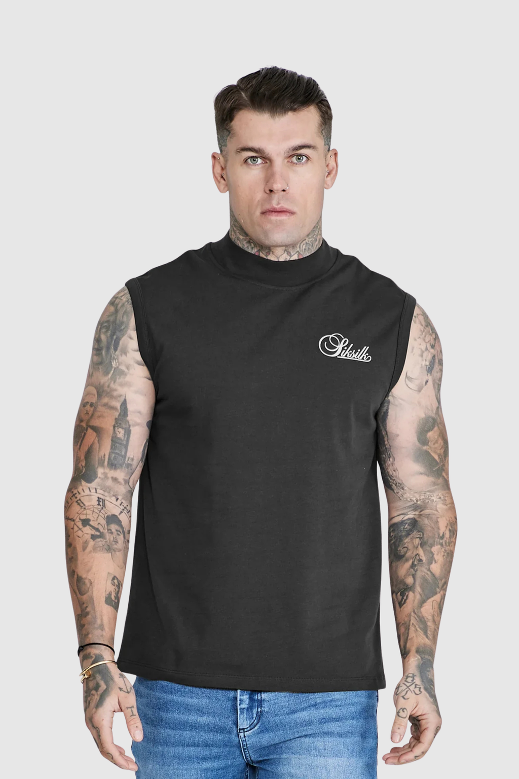 T-shirt Sem Mangas Preta SikSilk