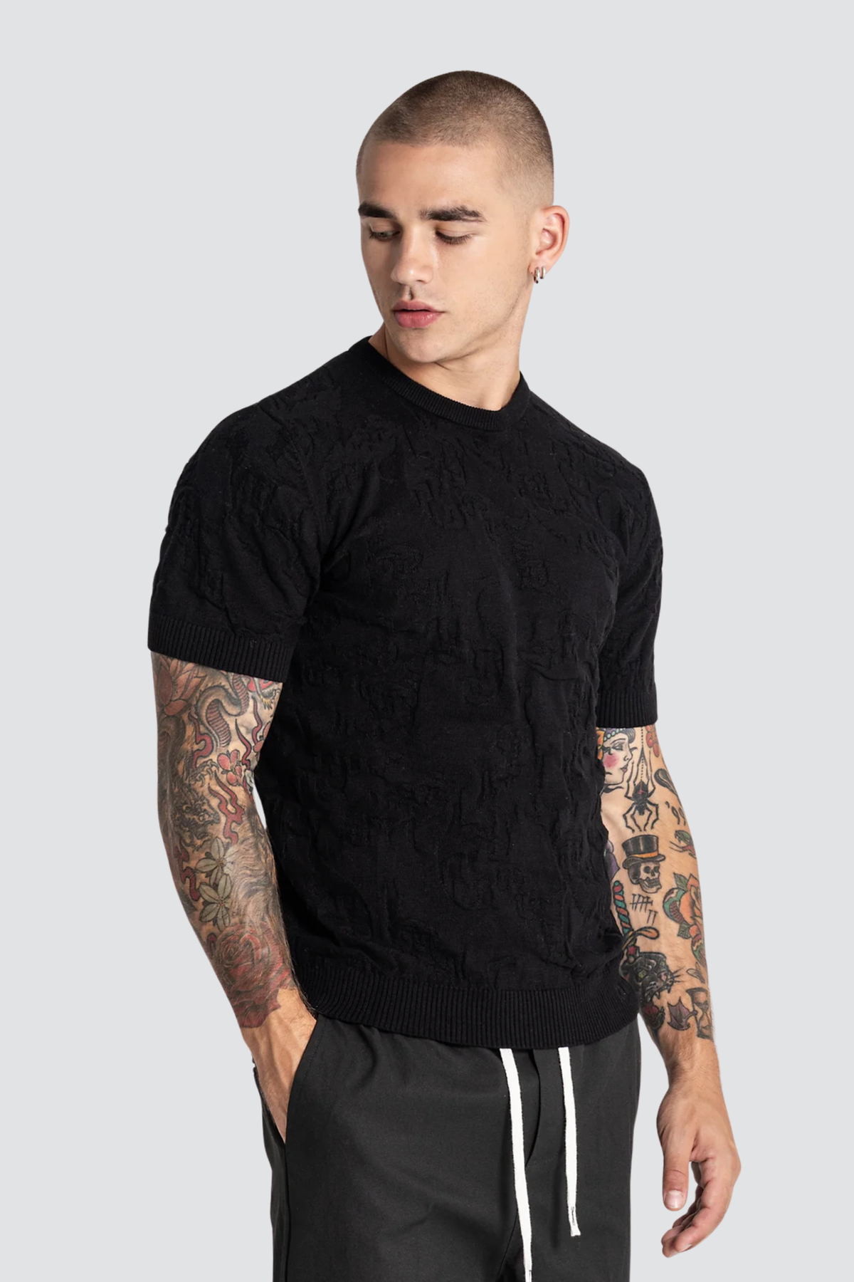T-shirt Tricot Preta Gianni Kavanagh