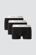Boxers Pretos Pack 3 Lacoste
