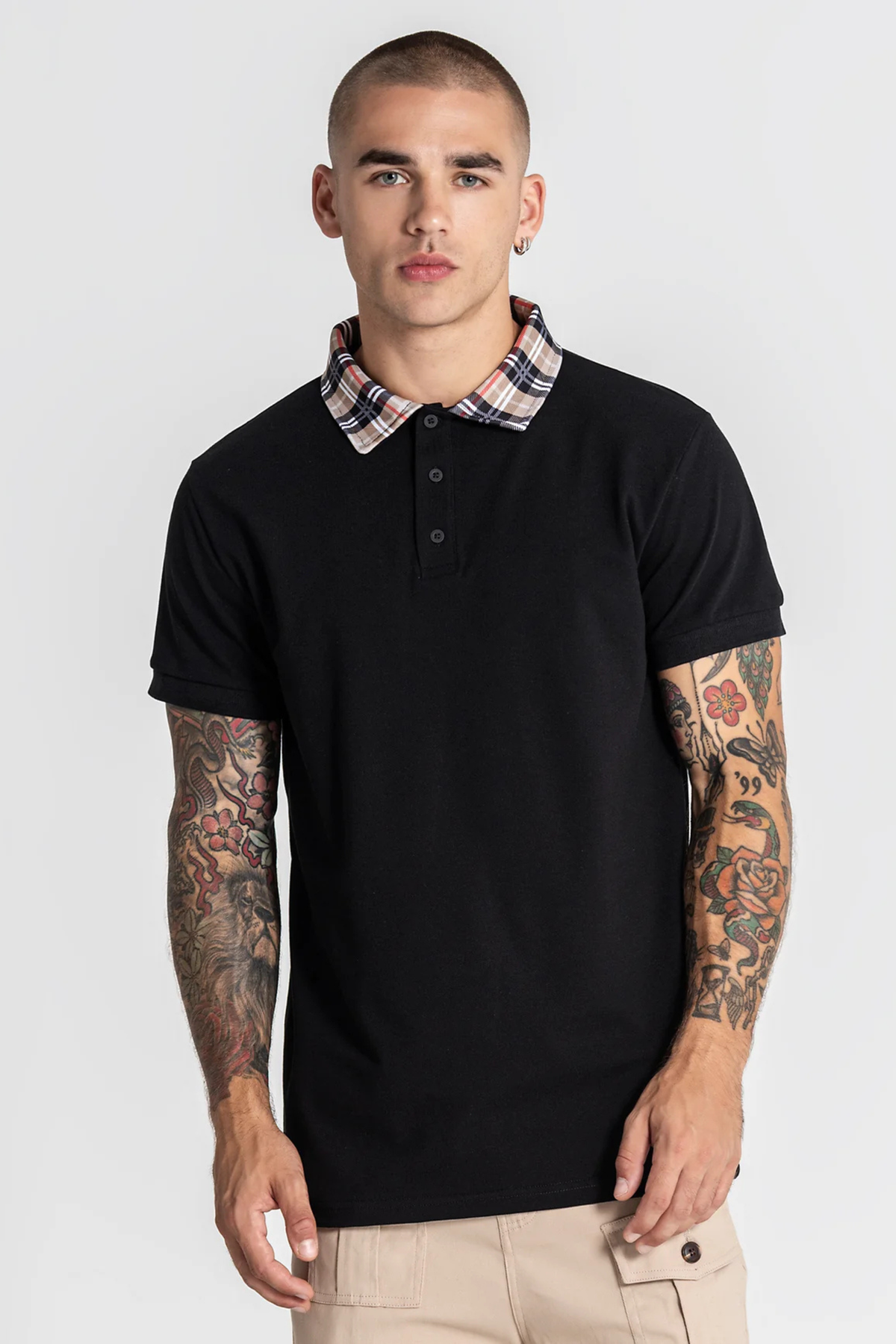 Polo Preto Gola Padrão Gianni Kavanagh