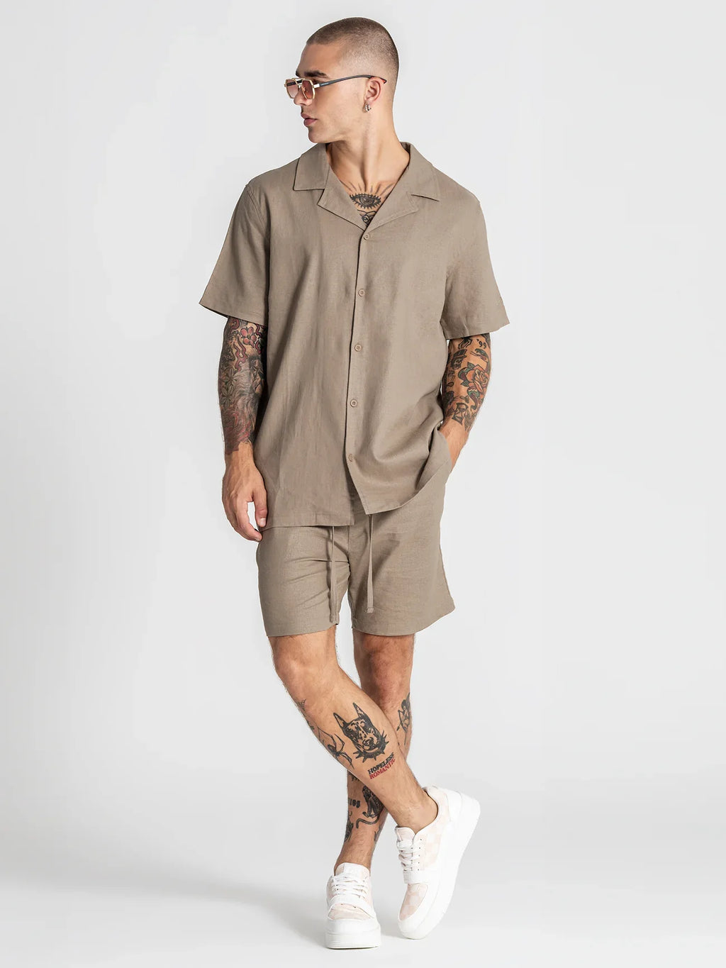 Camisa de Linho Taupe Gianni Kavanagh SS26