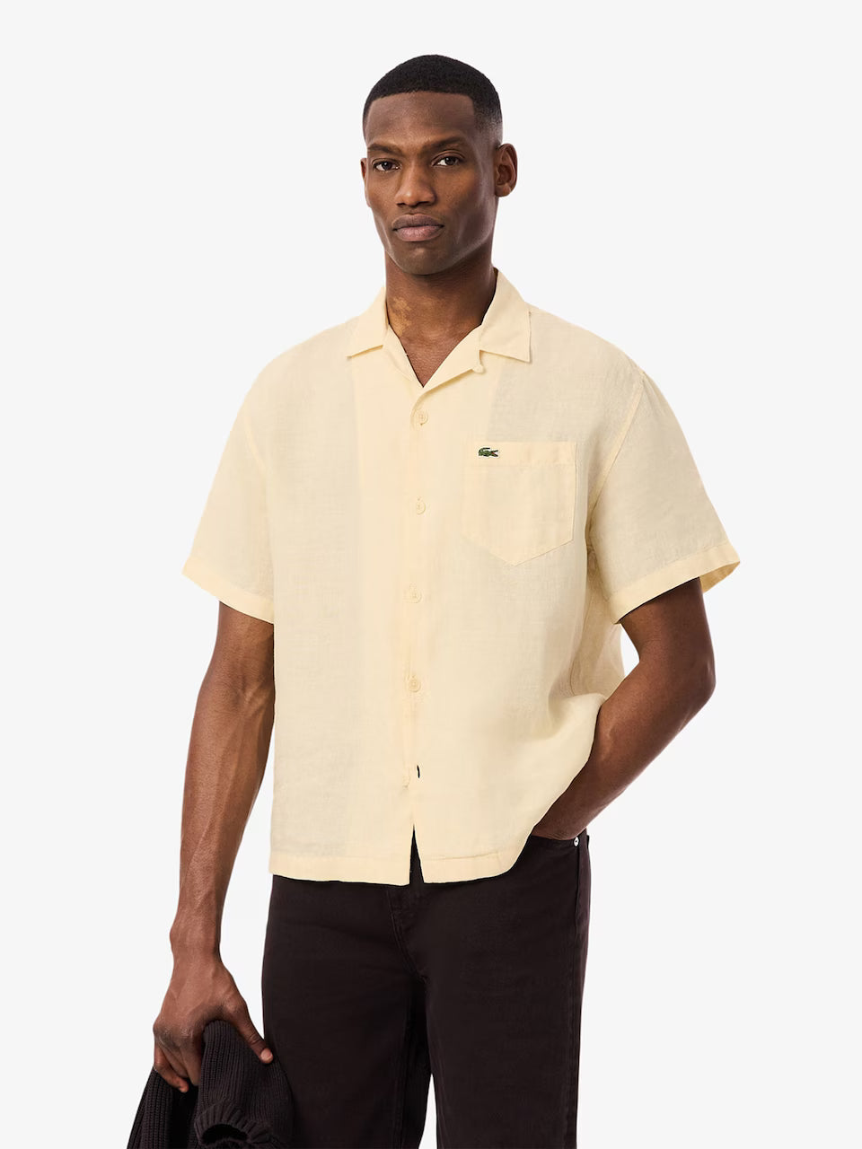 Camisa Manga Curta Relaxed Linho Bege