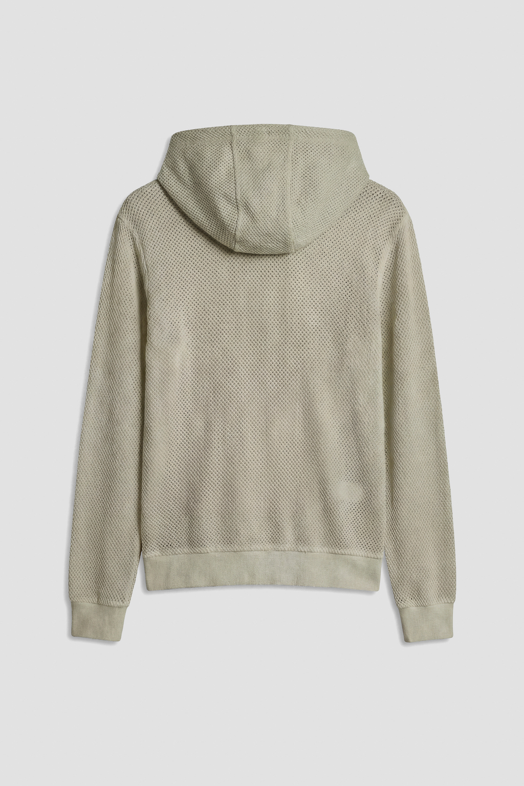 Camisola com Capuz de Malha Estruturada Bege
