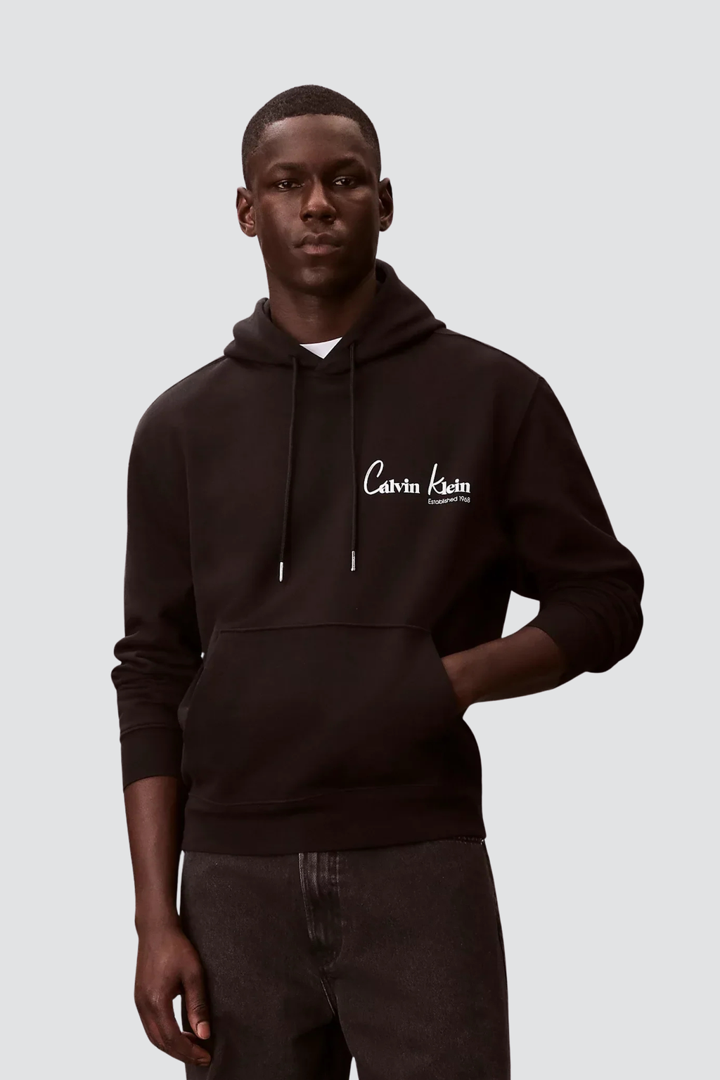 Sweatshirt de Capuz Preta Calvin Klein