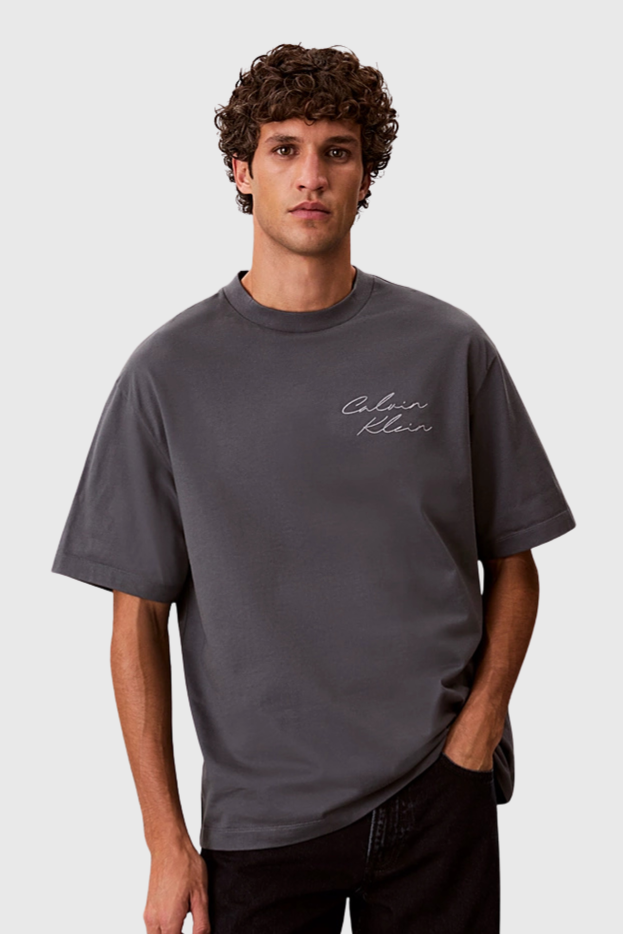 T-shirt Cinza Script Calvin Calvin Klein