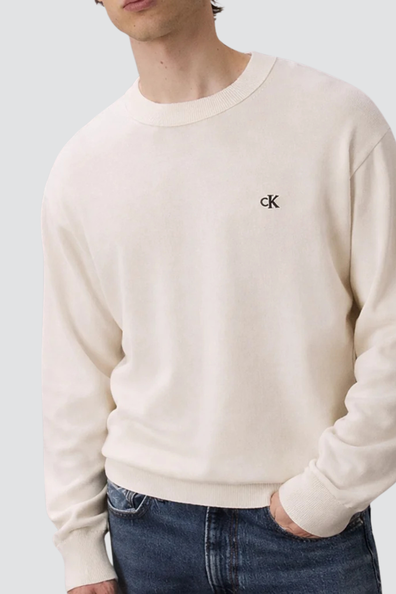 Camisola de Malha Creme Calvin Klein