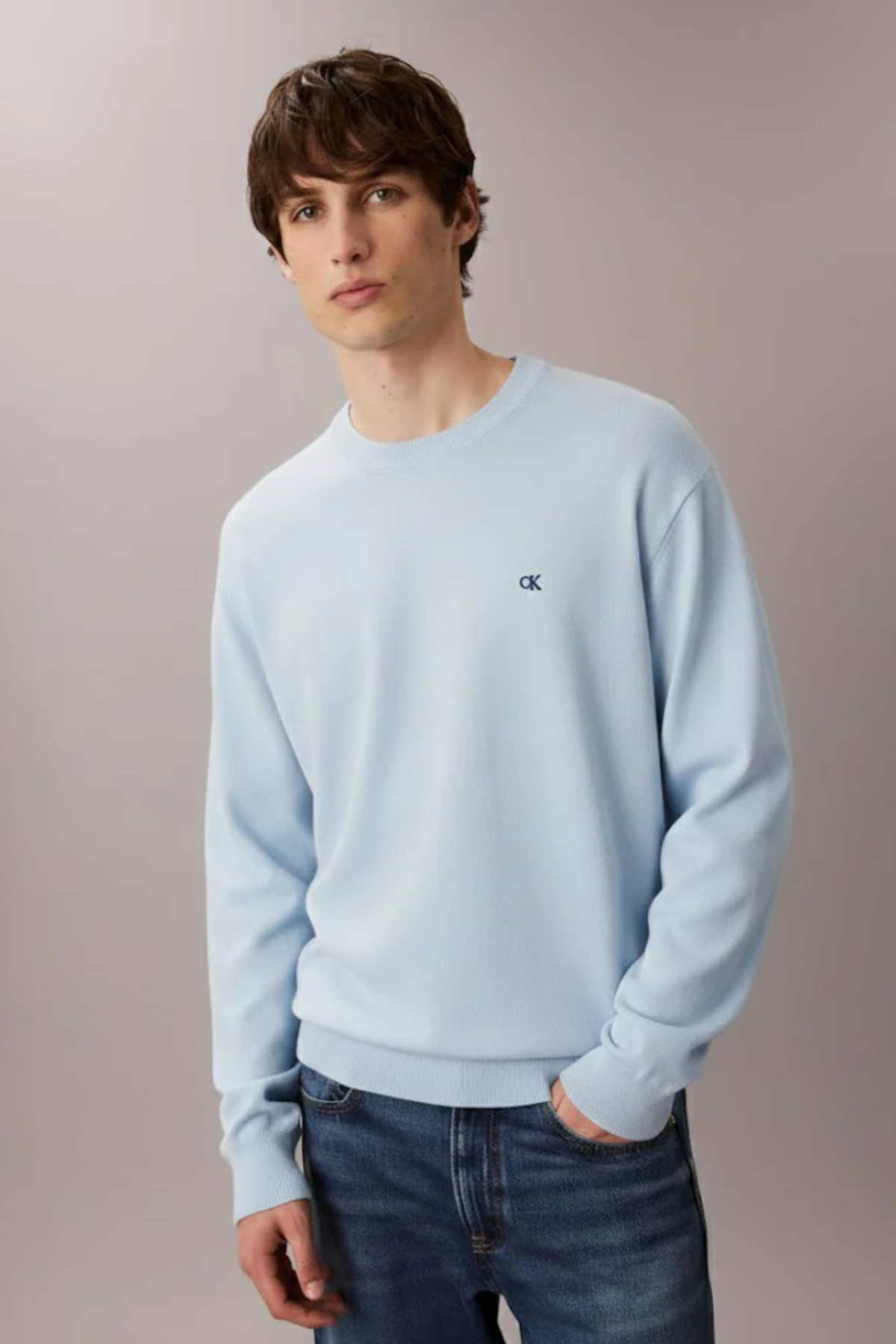 Camisola De Malha Azul Calvin Klein SS26 Calvin Klein