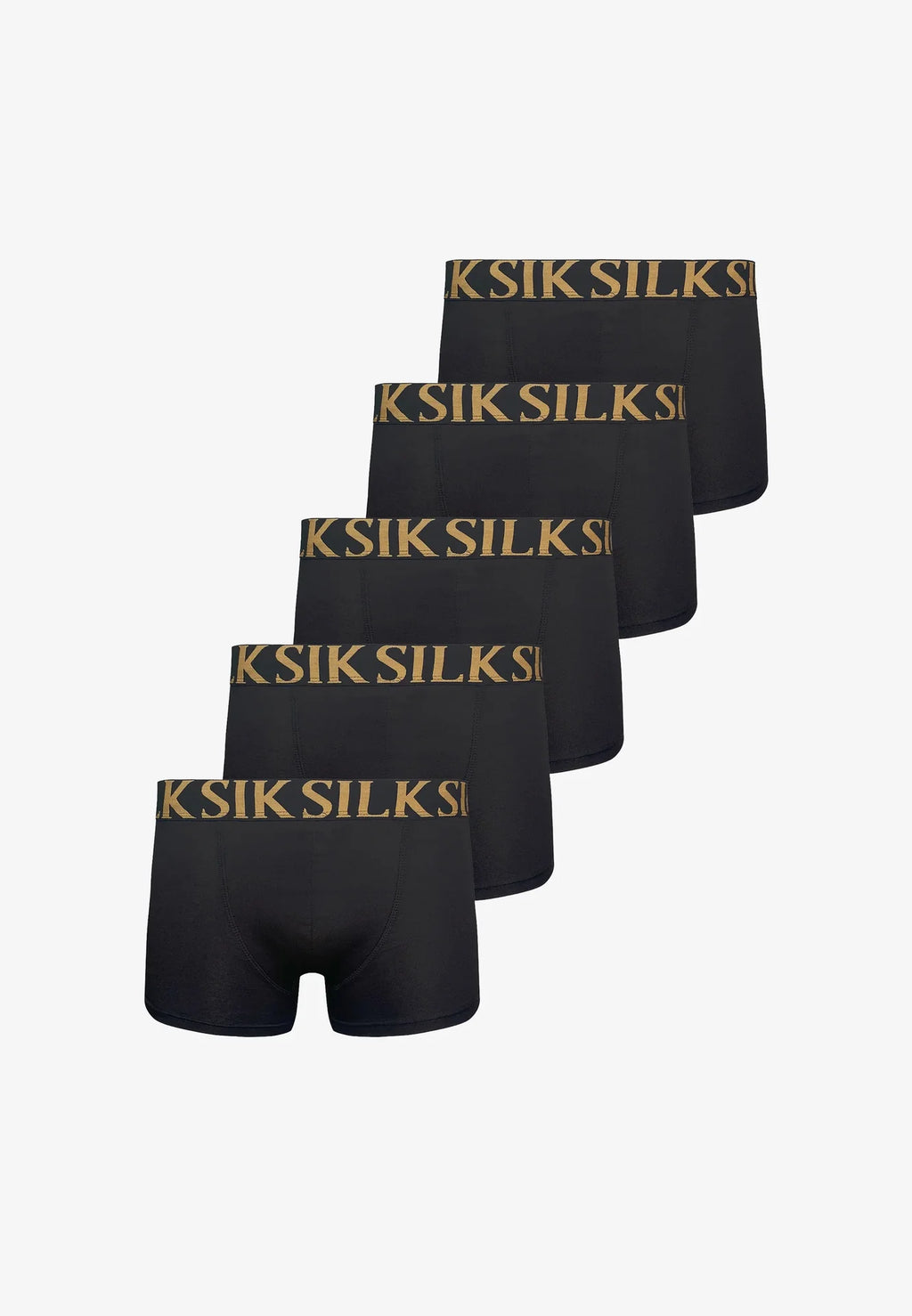 Pack 5 Boxers Pretos com Dourado