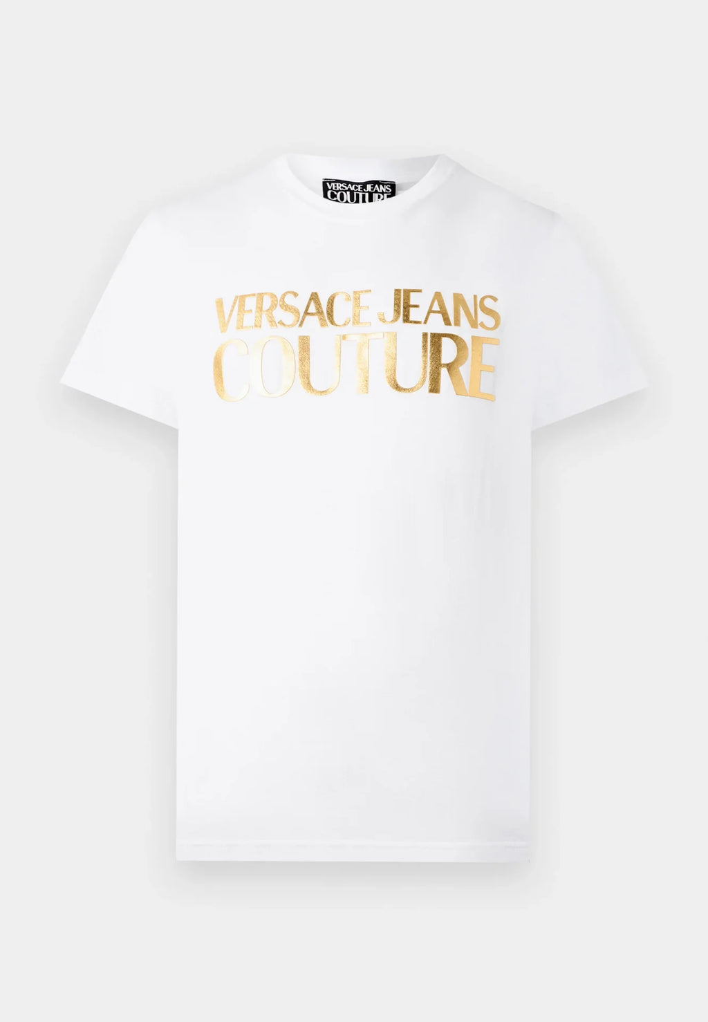 T-shirt Branca Logo Dourado Versace Jeans Couture