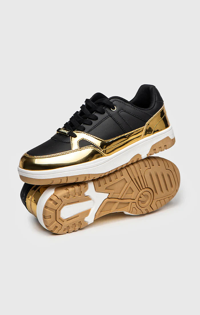 Sapatilhas Gianni Kavanagh Pretas E Douradas GKM005507 SS24