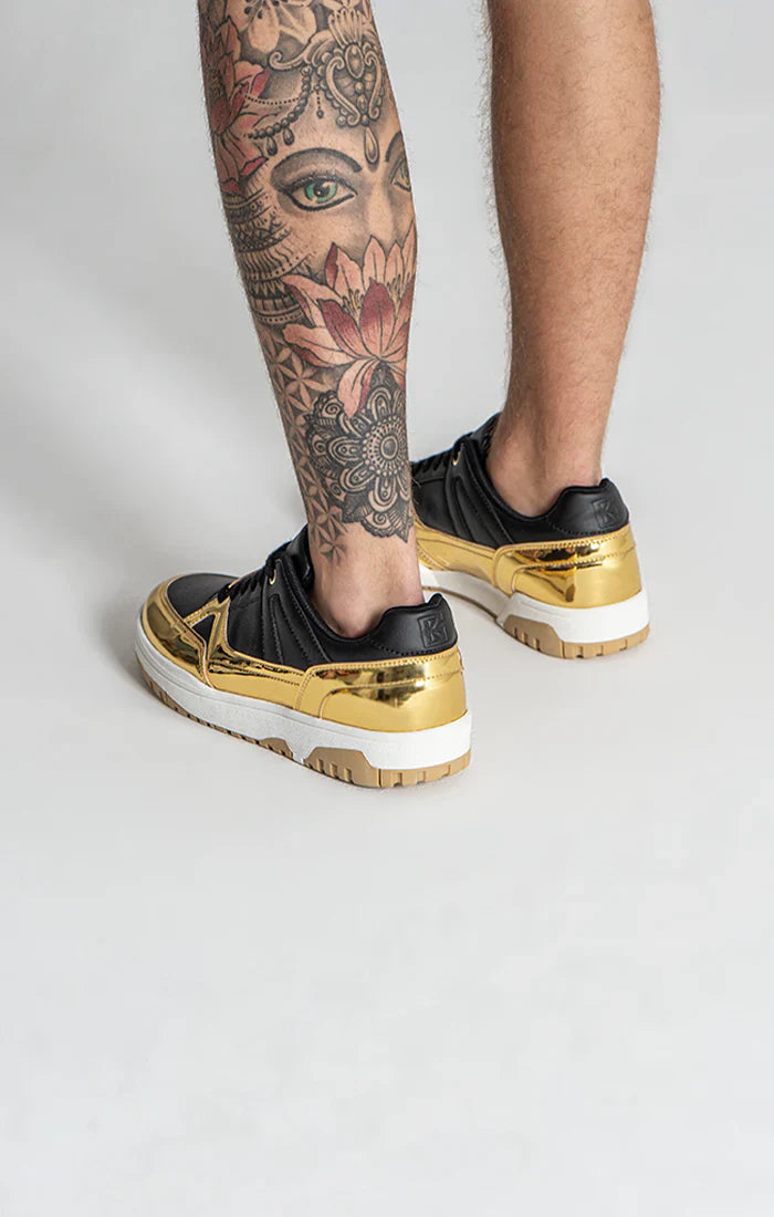 Sapatilhas Gianni Kavanagh Pretas E Douradas GKM005507 SS24
