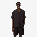 Camisa Manga Curta Relaxed Linho Castanho
