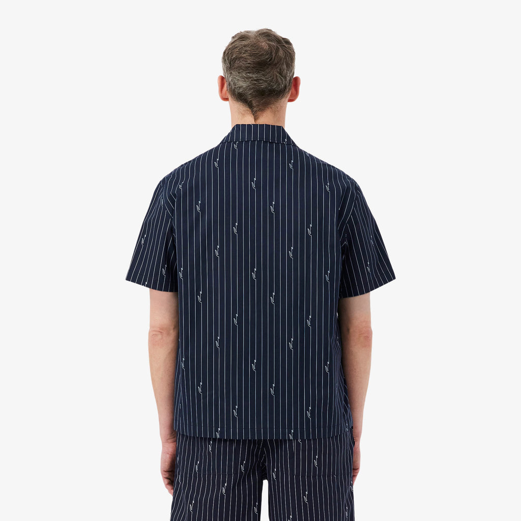Camisa Azul Estampada Lacoste CH2343 SS26