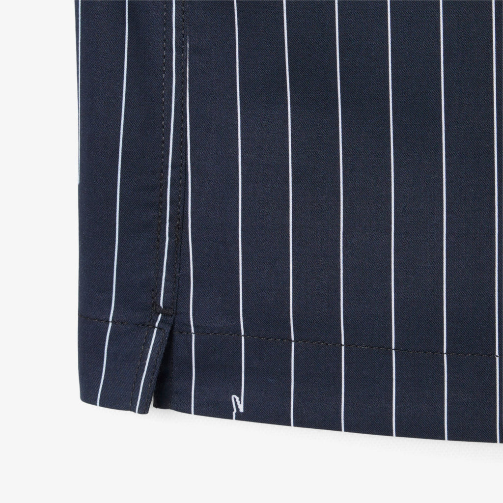 Camisa de Manga Curta Azul com Riscas Brancas Lacoste