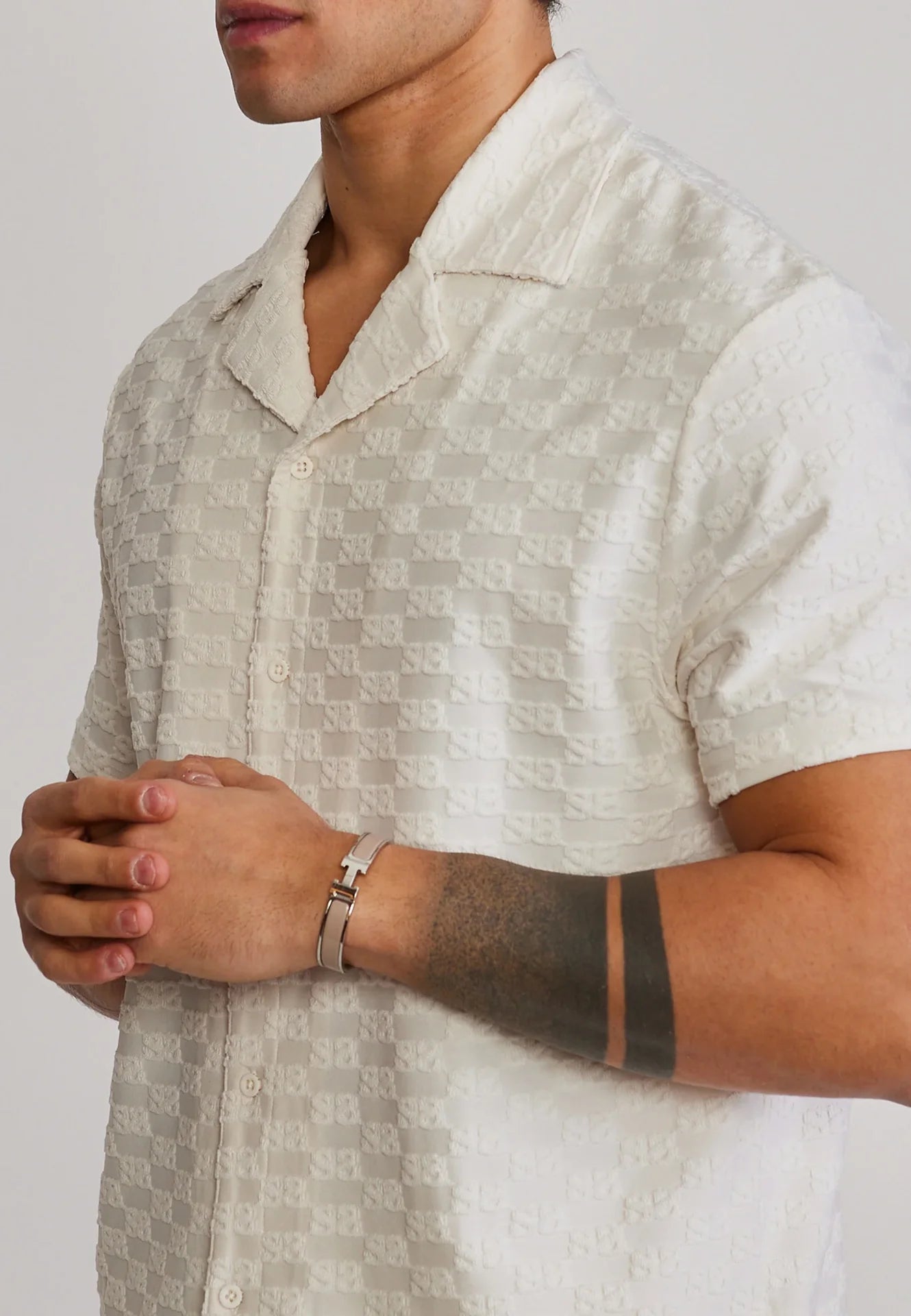 Conjunto Branco Camisa e Calção Towelling SikSilk