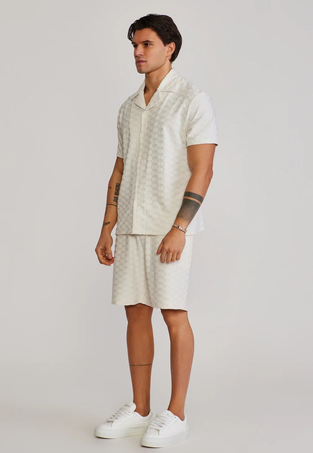 Conjunto Branco Camisa e Calção Towelling SikSilk