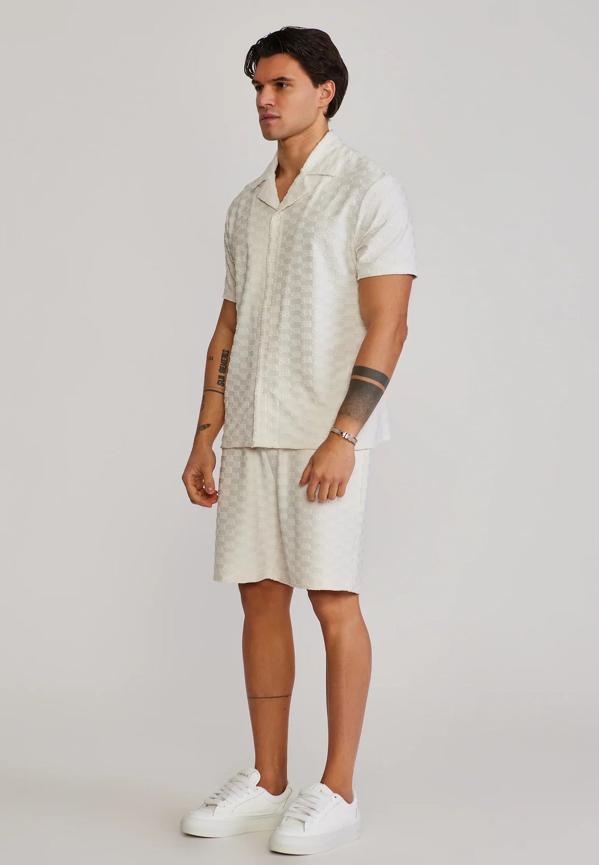 Conjunto Branco Camisa e Calção Towelling SikSilk