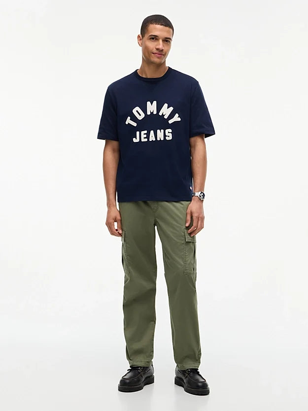 T-shirt Oversized com Logo Tommy Hilfiger Azul Tommy Hilfiger