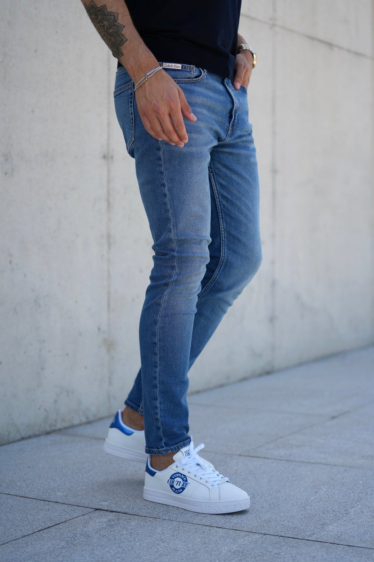 Calça de Ganga Intermédia Slim Taper Calvin Klein