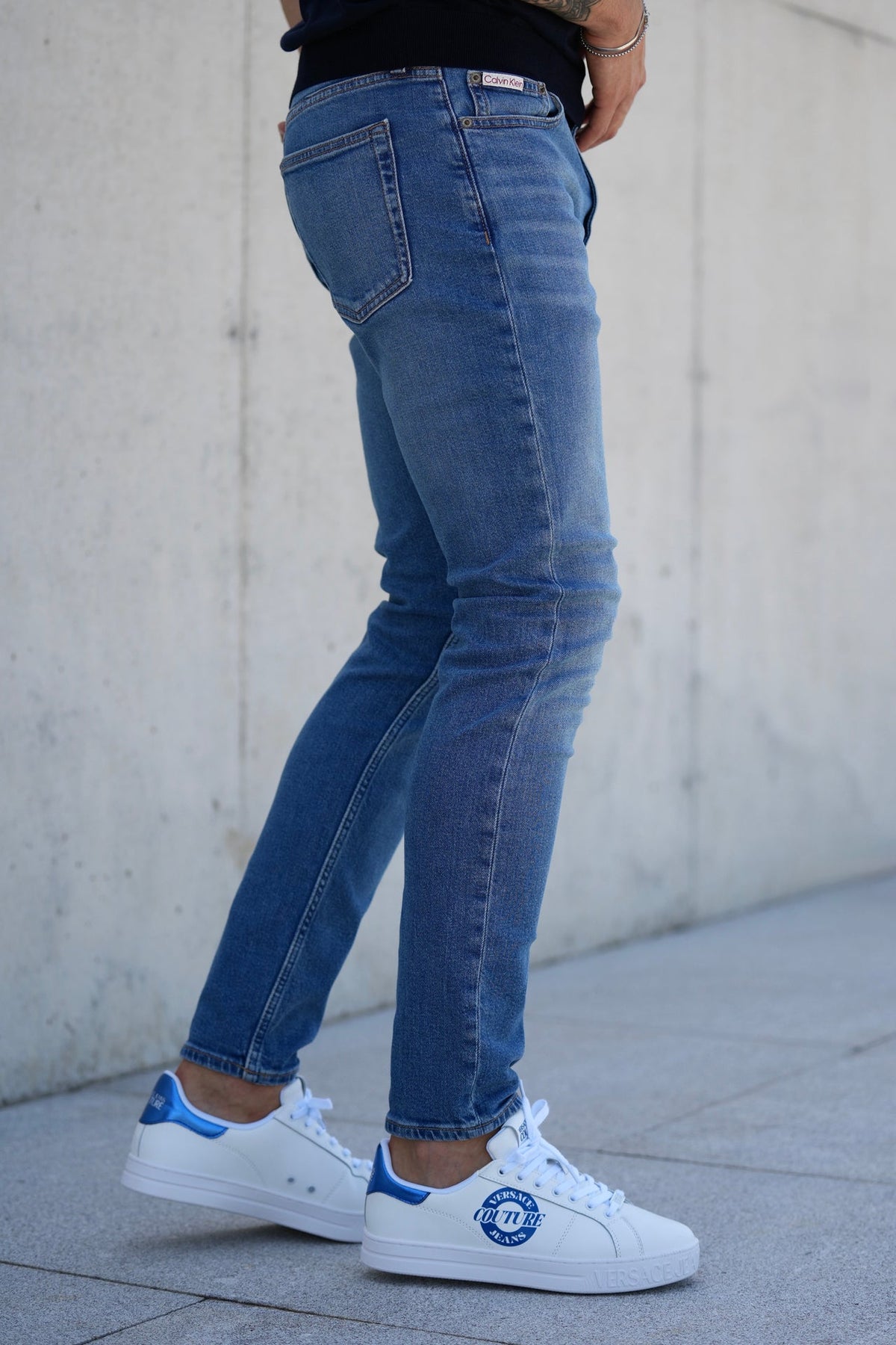 Calça de Ganga Intermédia Slim Taper Calvin Klein