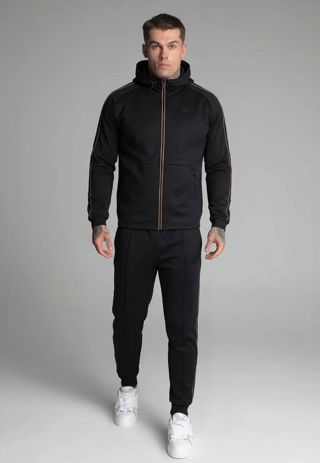 Fato de Treino Preto com Fita Lateral SikSilk