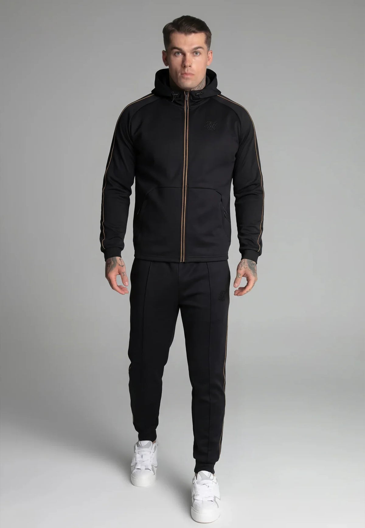 Fato de Treino Preto com Fita Lateral SikSilk