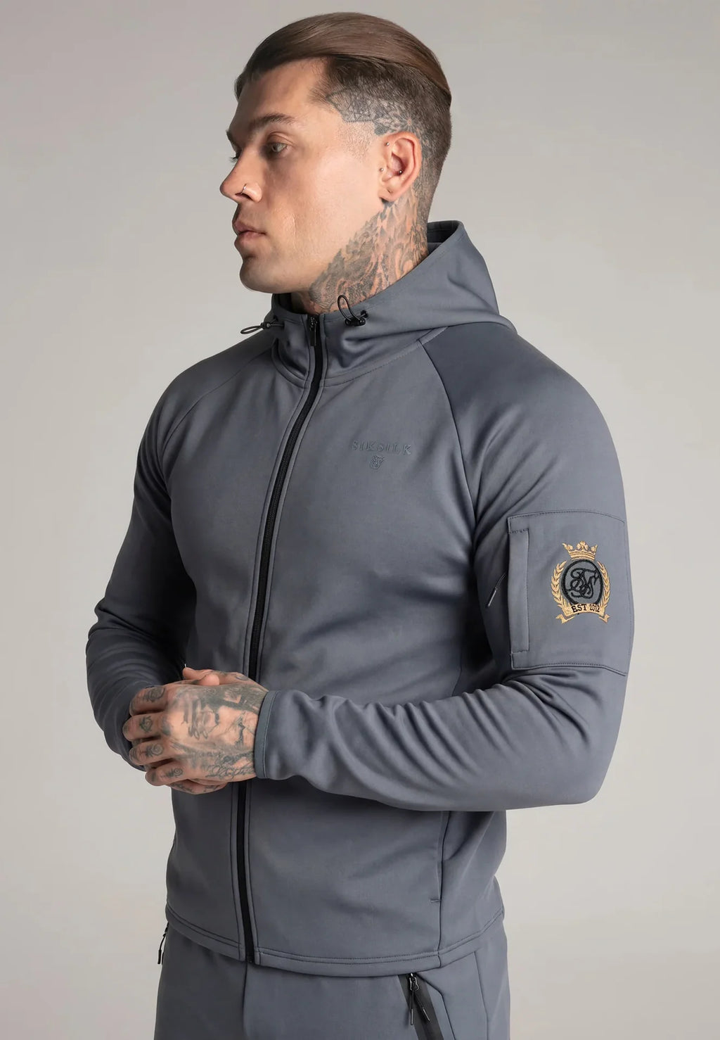Fato de Treino Cinza Tecido elástico SikSilk
