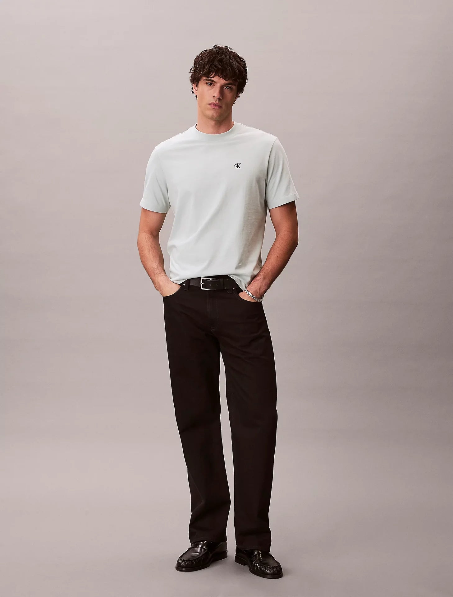 T-shirt Verde com Logo Calvin Klein