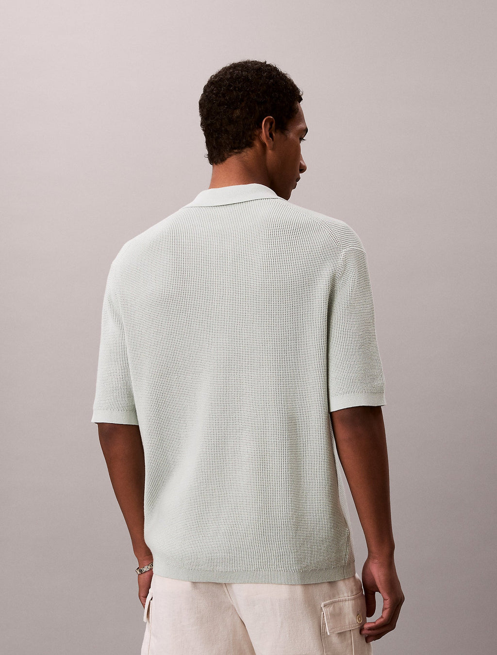 Polo Verde Malha Waffle Calvin Klein