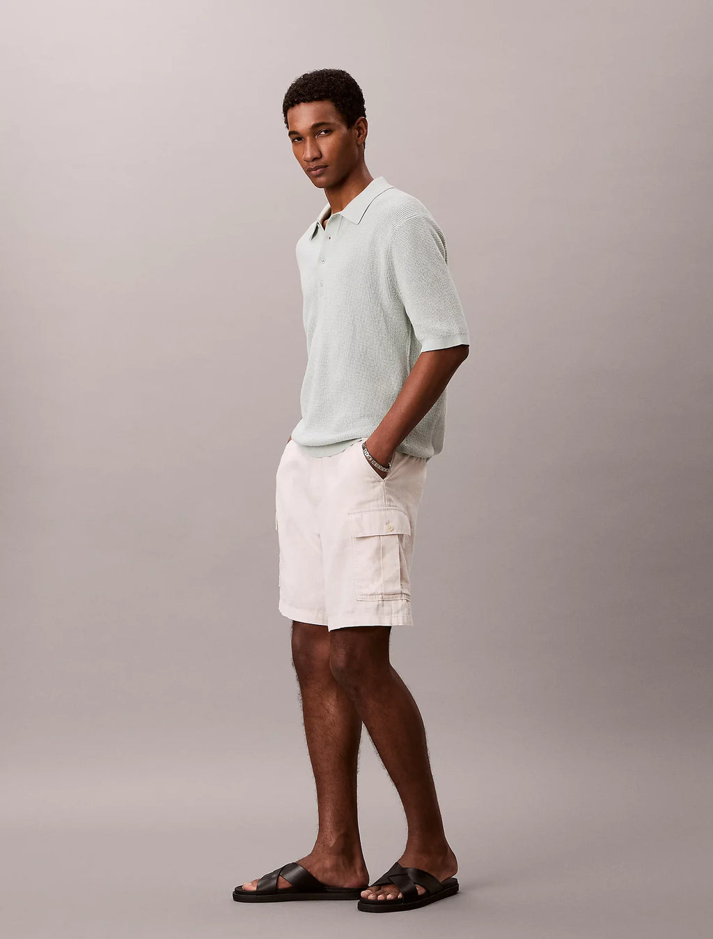 Polo Verde Malha Waffle Calvin Klein