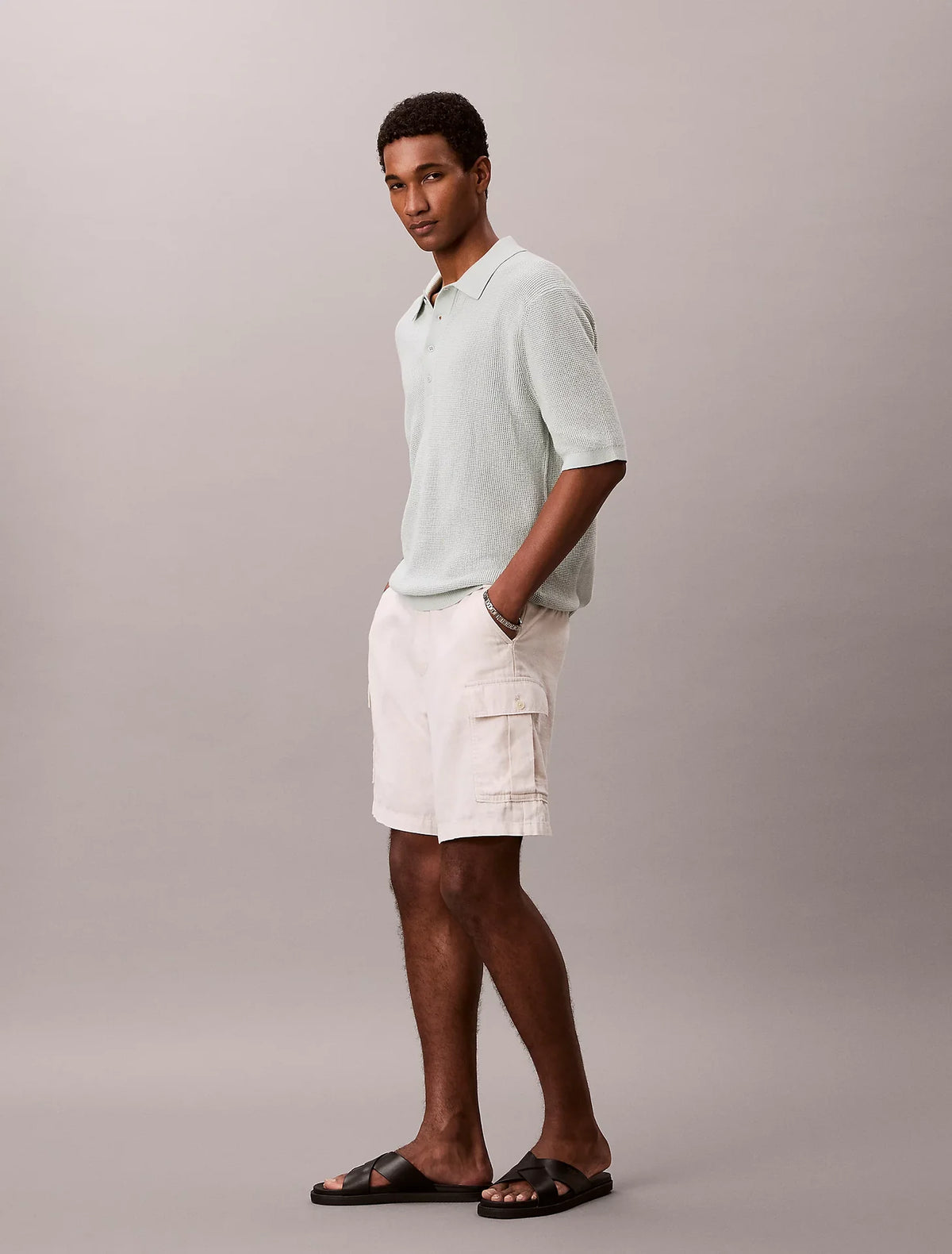 Polo Verde Malha Waffle Calvin Klein