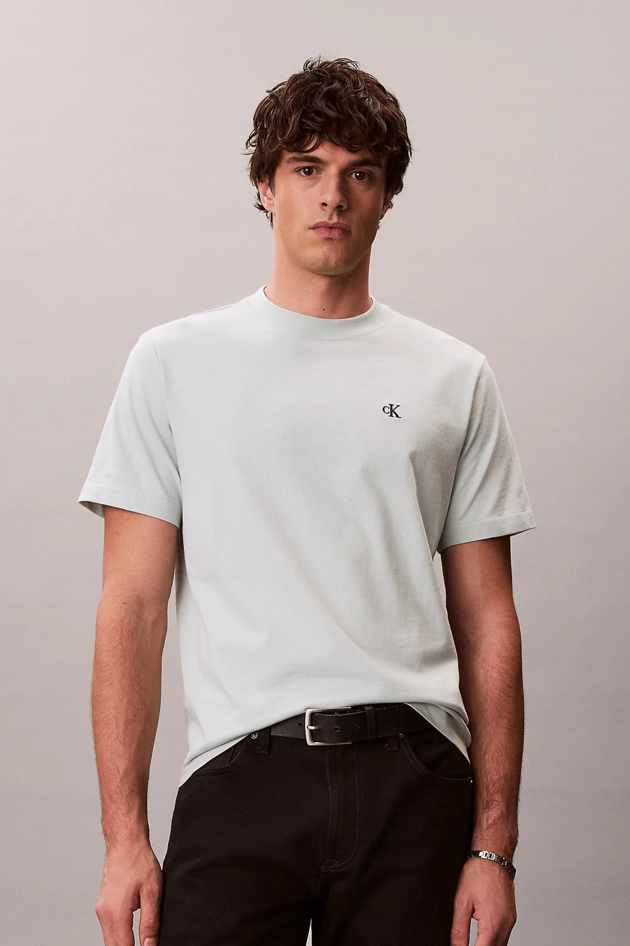 T-shirt Verde com Logo Calvin Klein