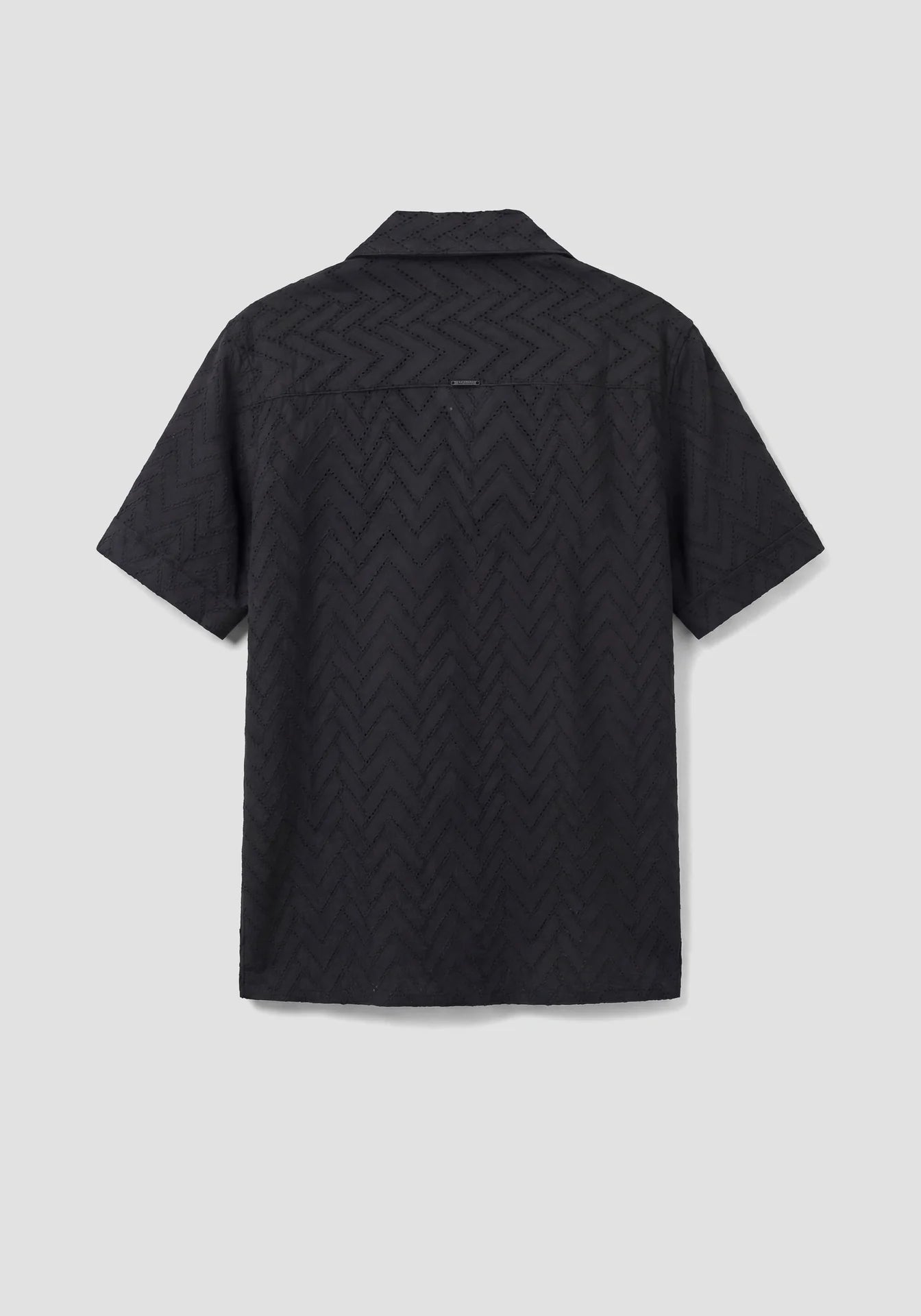 Camisa com Bordado de Manga Curta Preta Antony Morato