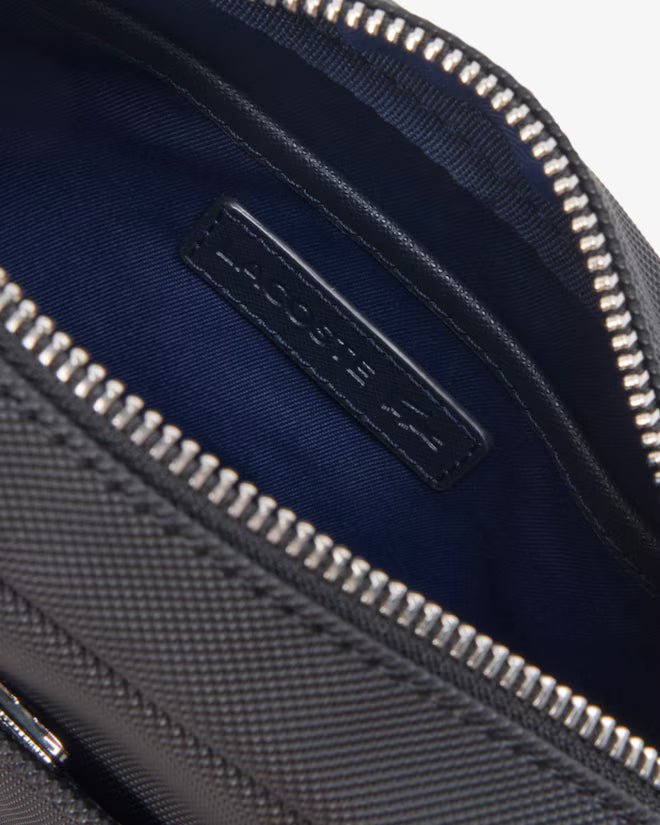 Mala a tiracolo Com Textura Petit Piqué Lacoste Preto Lacoste