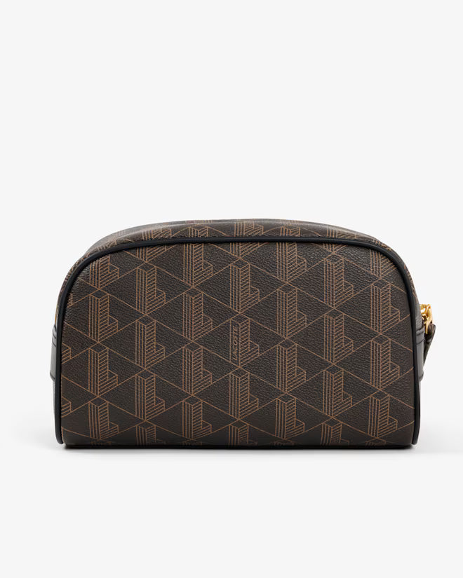 Nécessaire Padrão Monograma Castanho e Dourado Lacoste Lacoste