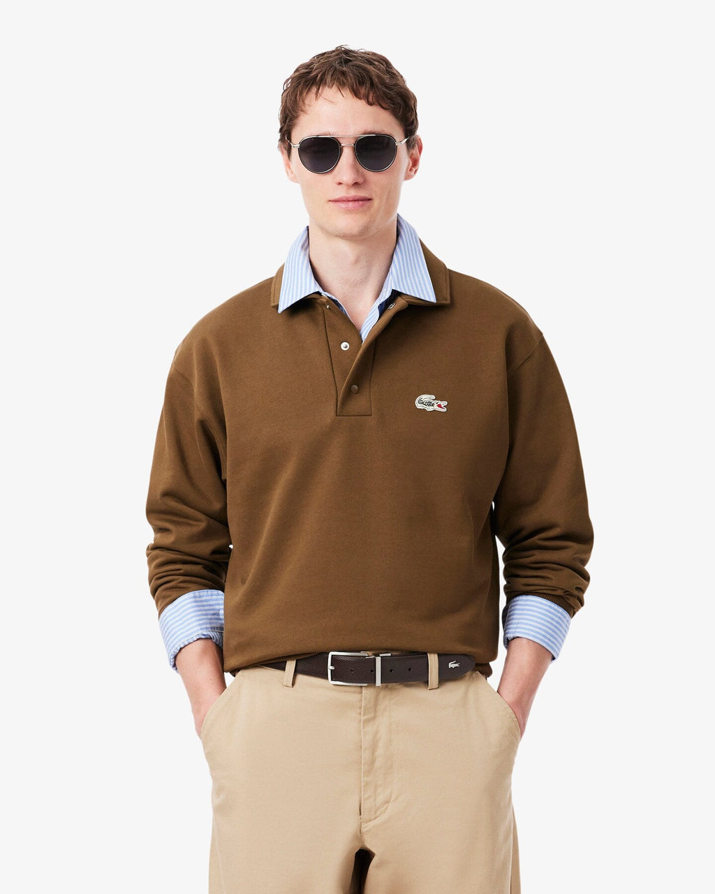 Cinto de Pele Reversível  Castanho e Preto Lacoste Lacoste