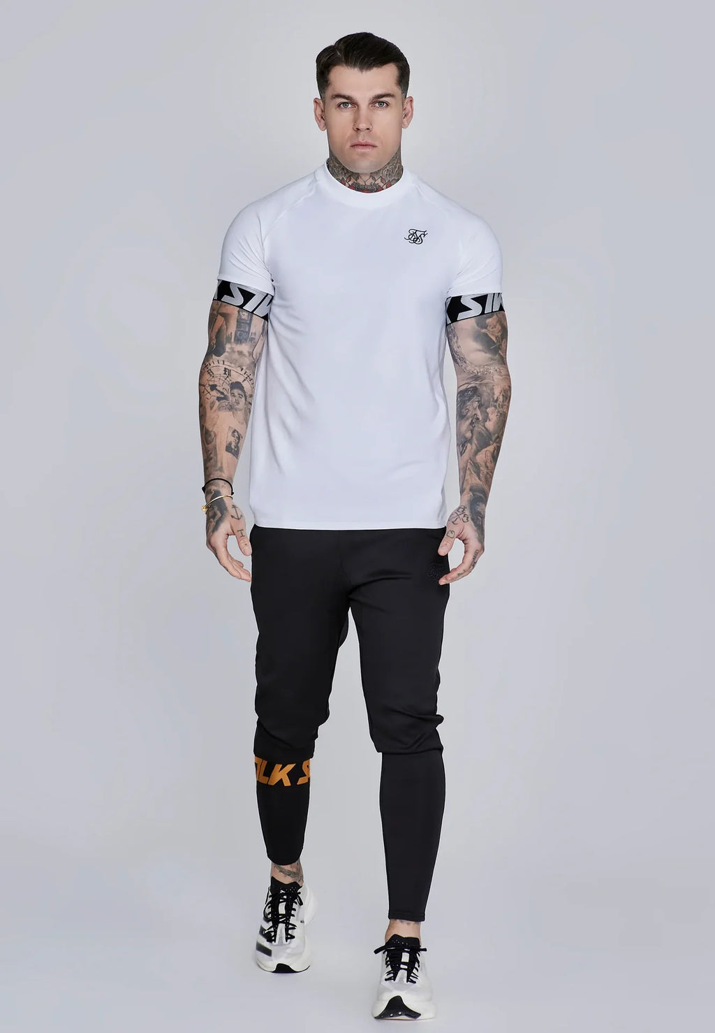 Calças Fato de Treino Pretas Muscle Fit SikSilk