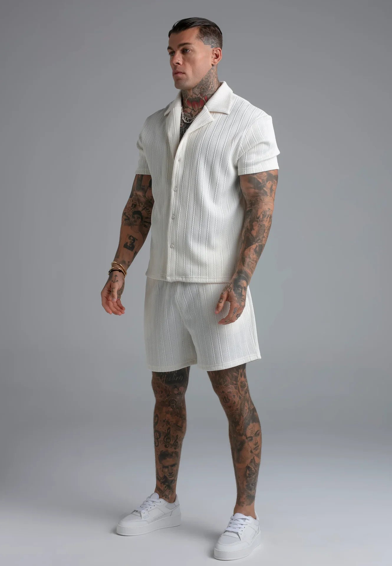 Camisa Branca em Tecido Texturado SikSilk