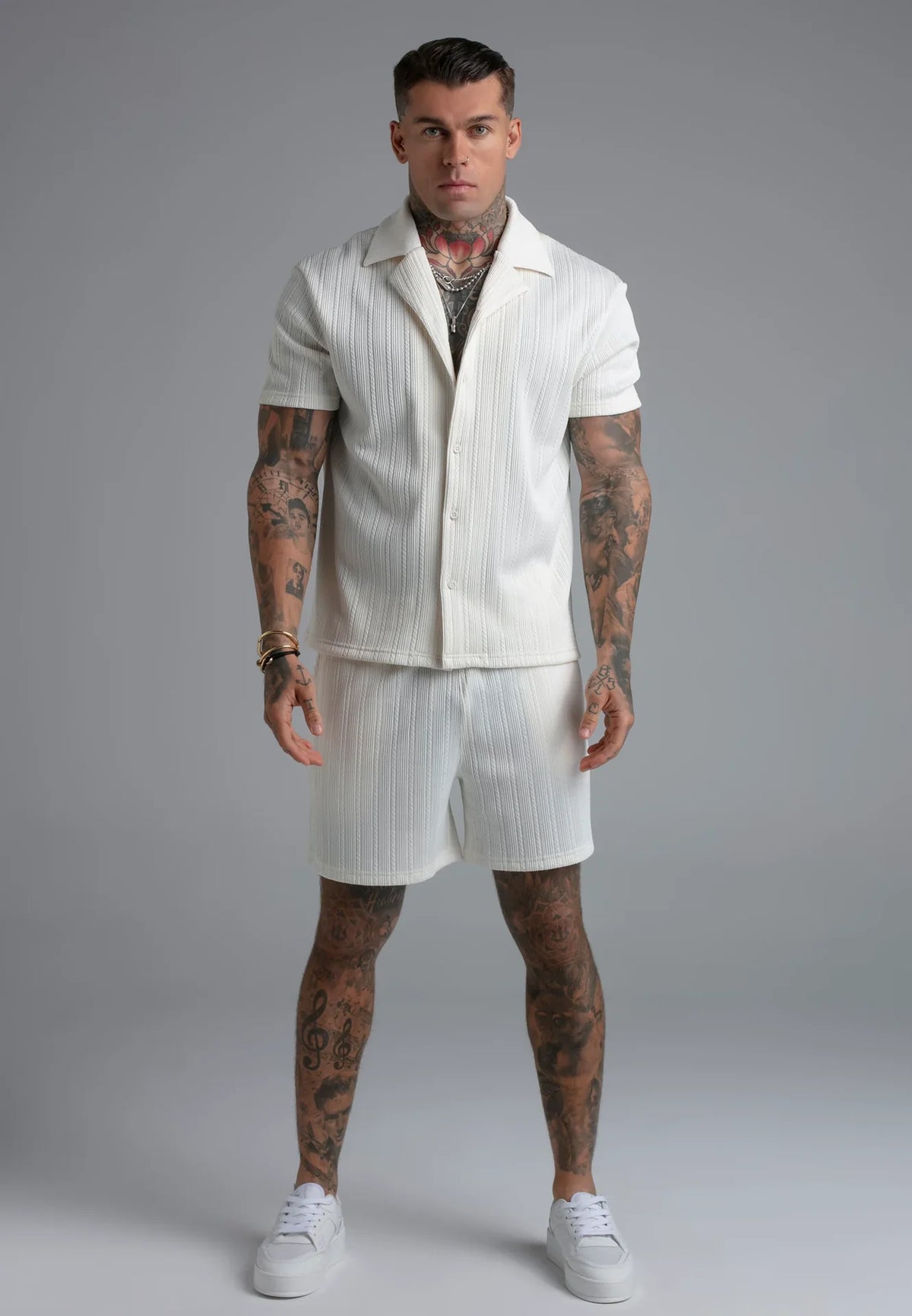 Camisa Branca em Tecido Texturado SikSilk