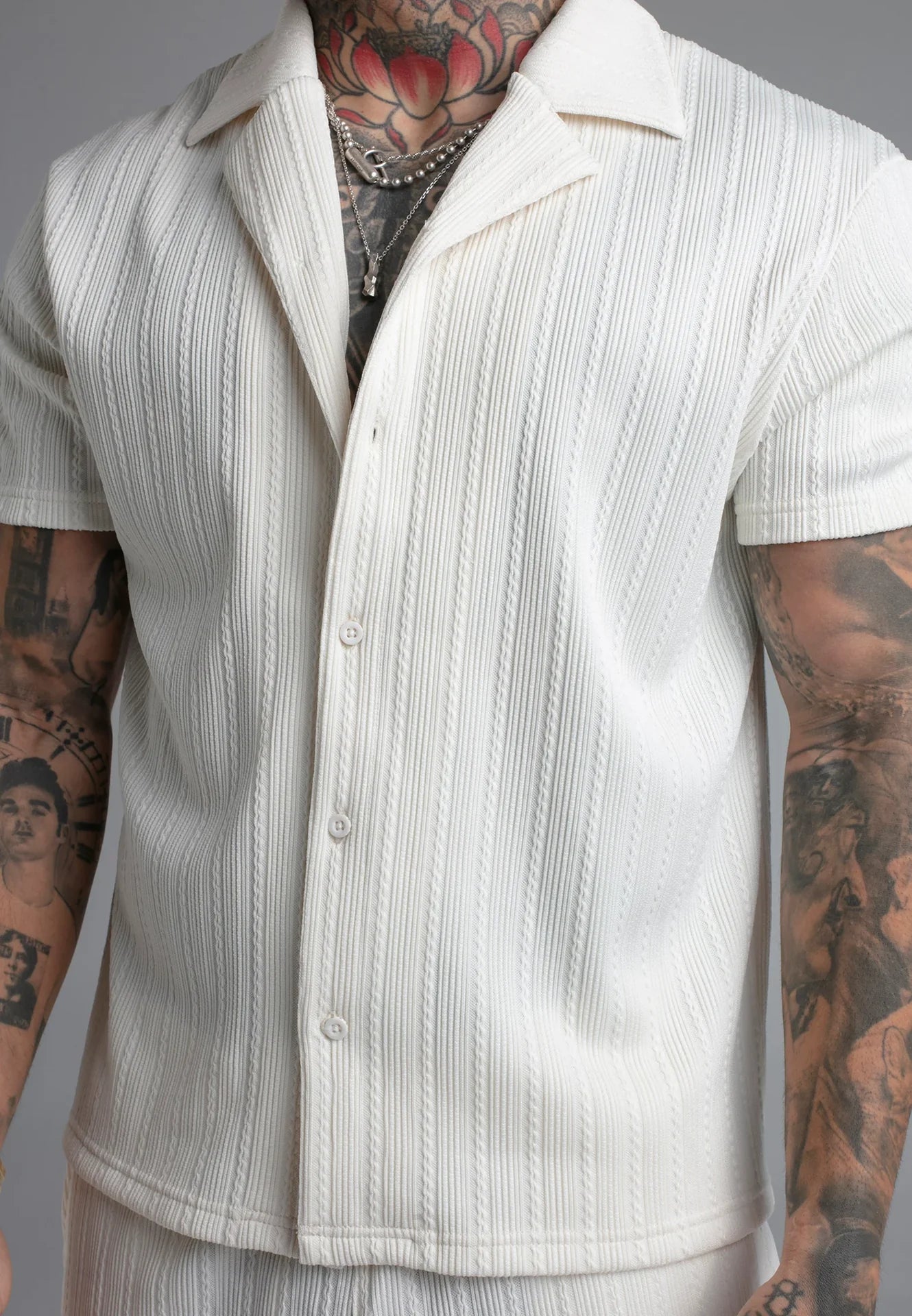 Camisa Branca em Tecido Texturado SikSilk