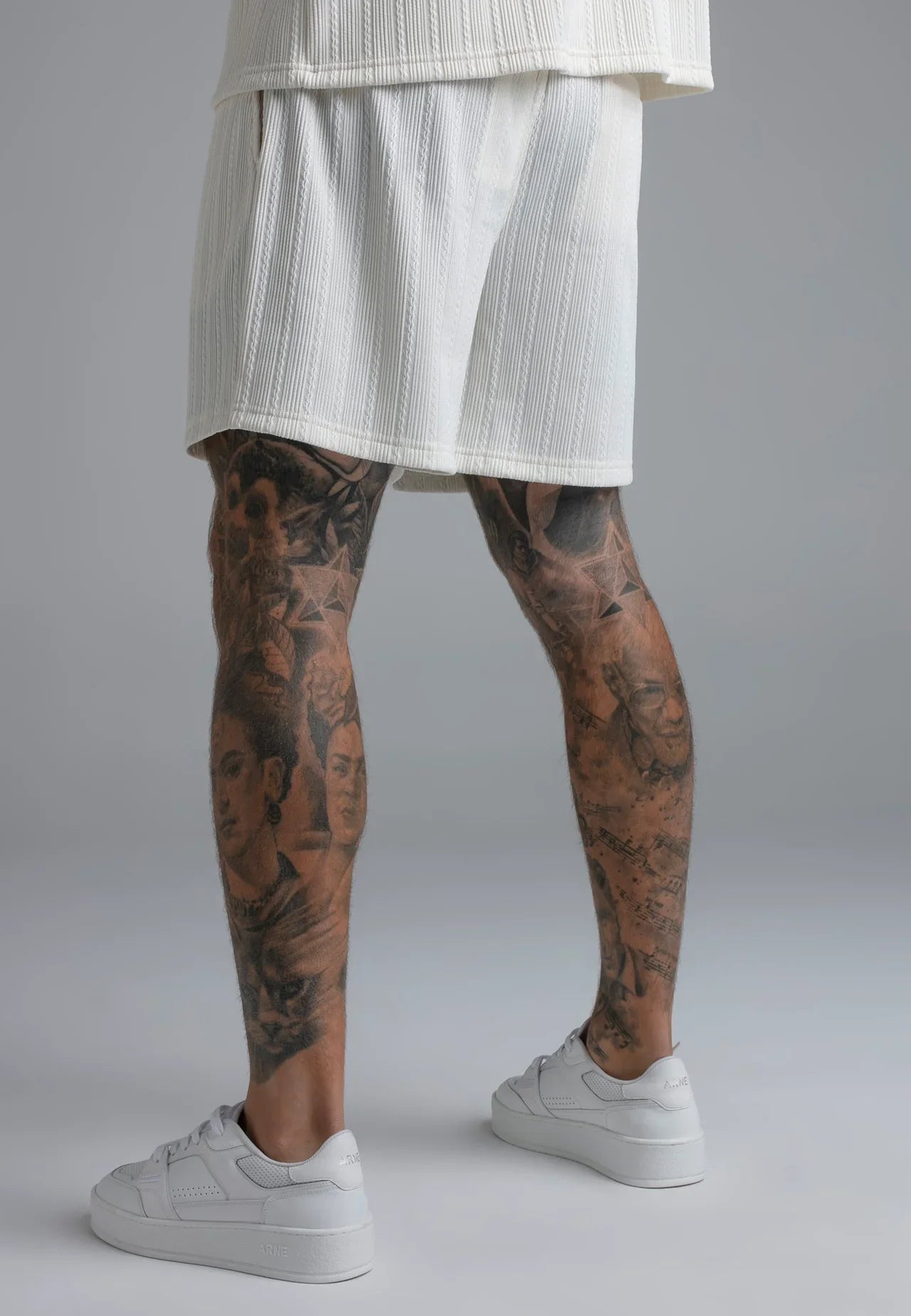 Conjunto Camisa e Calções Branco Texturado