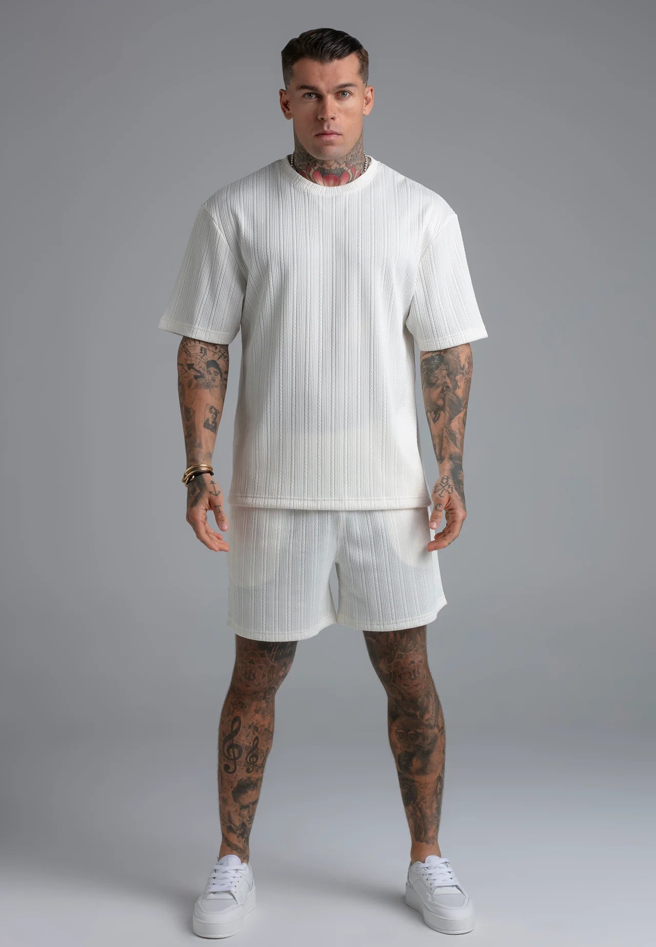T-shirt Branca Texturada