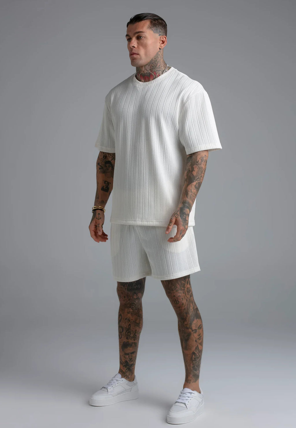 T-shirt Branca Texturada