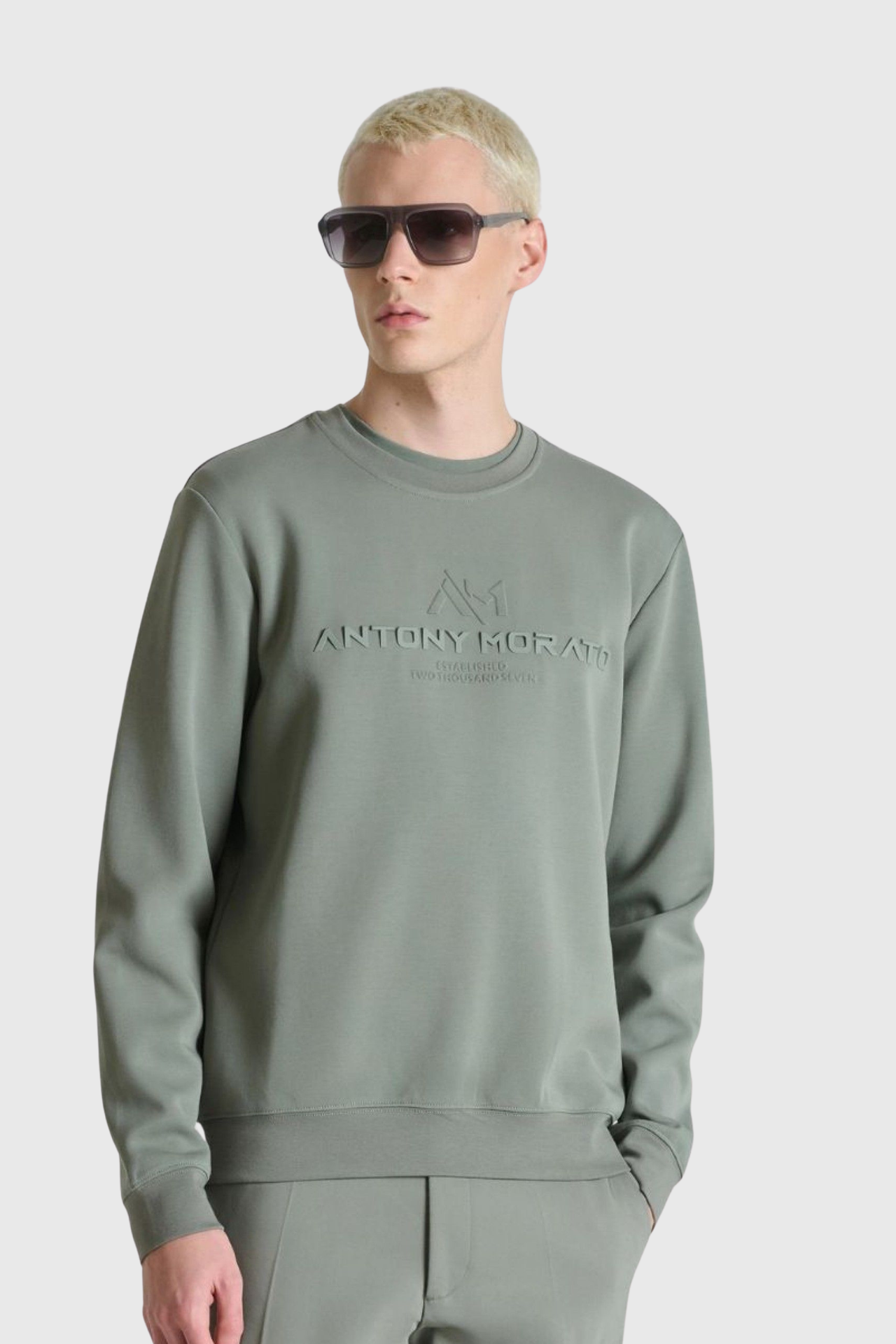 Sweatshirt Verde com Estampa Alto Relevo Antony Morato
