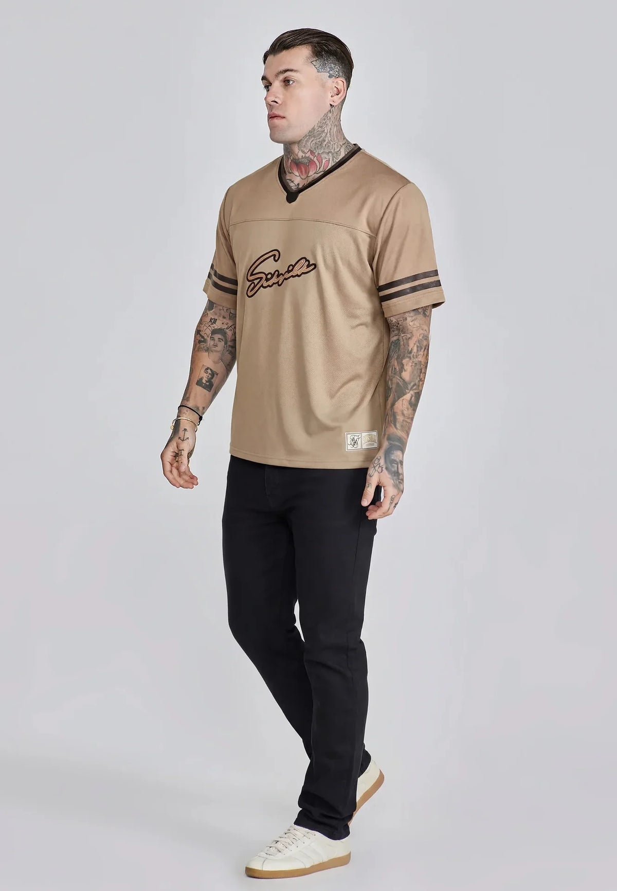 T-shirt Bege com Estampa Relaxed Fit SikSilk