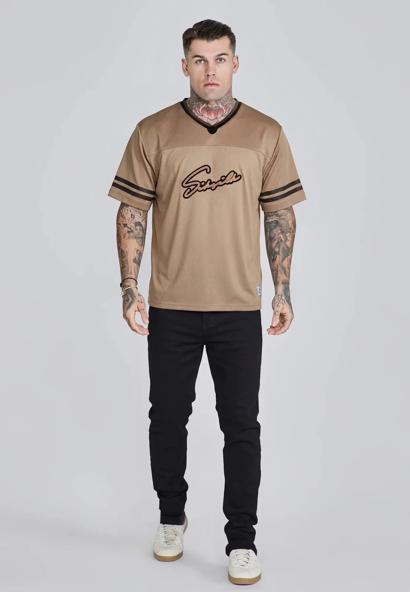 T-shirt Bege com Estampa Relaxed Fit SikSilk