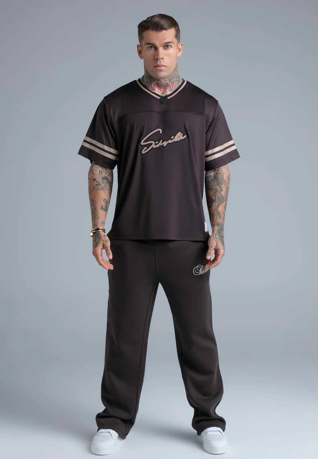 T-shirt Castanha com Estampa Relaxed Fit SikSilk