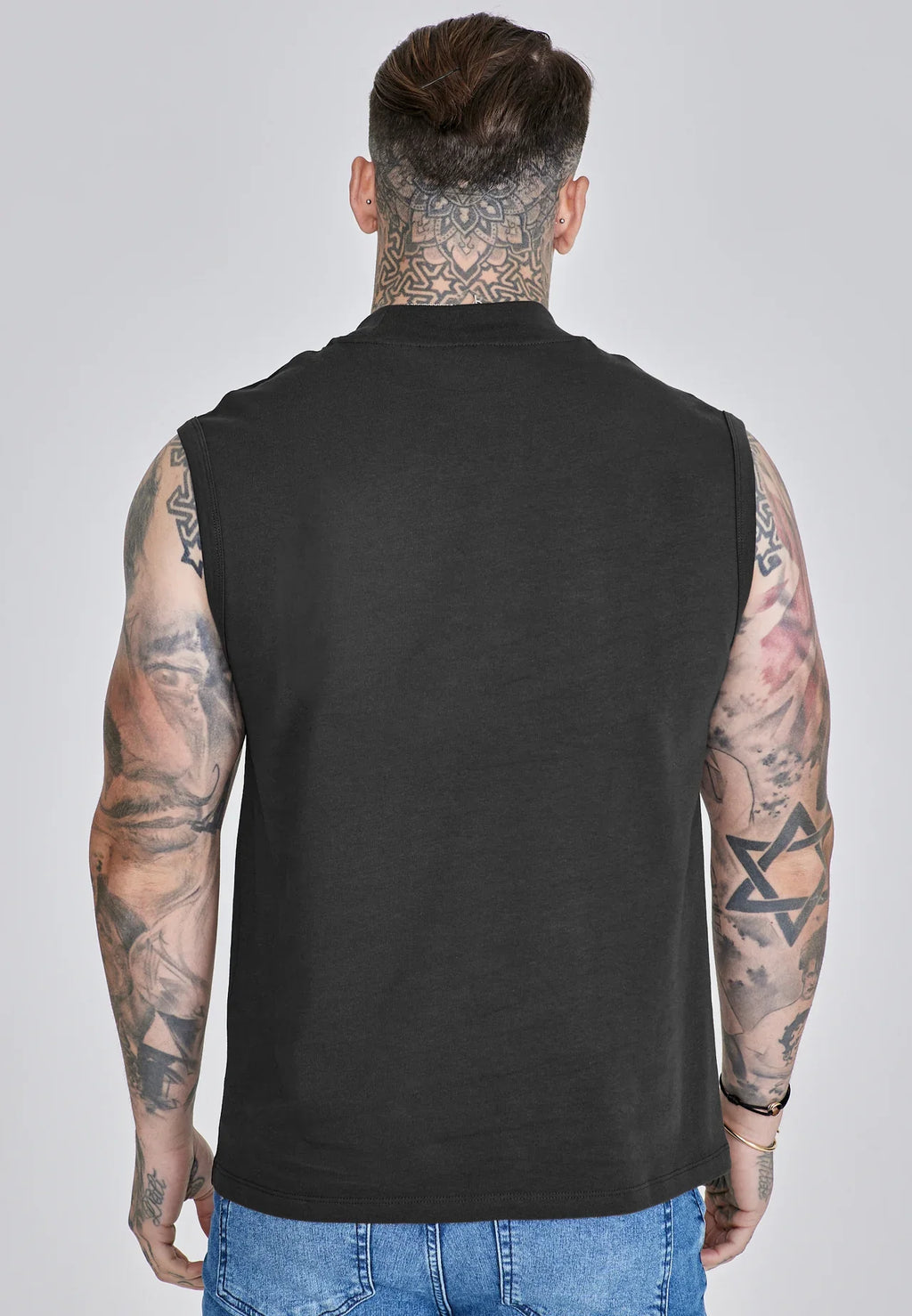T-shirt Manga Cava Preta SikSilk SS26